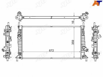 3 599 р. Радиатор SAT Ford Focus 2 хэтчбэк 3 дв. рестайлинг (2007-2011)  с доставкой в г. Санкт‑Петербург. Увеличить фотографию 1