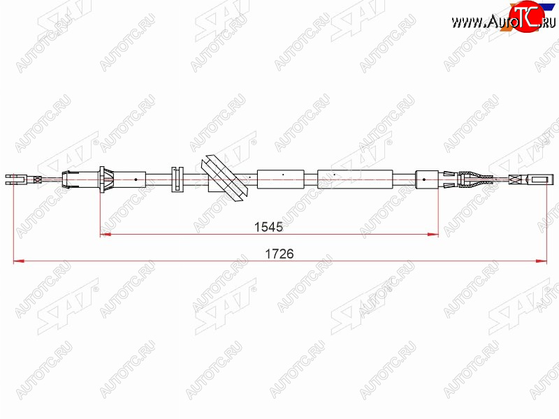 1 329 р. Трос ручника RH SAT   Mercedes-Benz E-Class  W211 (2002-2009) дорестайлинг седан, рестайлинг седан  с доставкой в г. Санкт‑Петербург