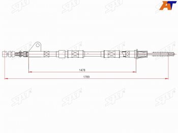 Трос ручного тормоза RH SAT Toyota Avensis T220 седан дорестайлинг (1997-2001) ()