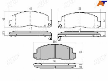 1 499 р. Колодки тормозные перед FL-FR SAT  Toyota Dyna  XZU (2002-2006) бортовой грузовик рестайлинг  с доставкой в г. Санкт‑Петербург. Увеличить фотографию 1