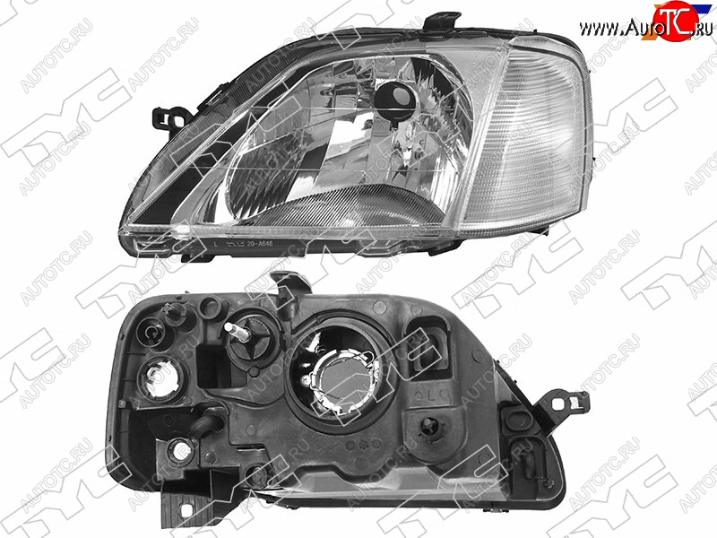 3 899 р. Фара левая (под корректор, хрусталь) TYC Renault Logan 1 дорестайлинг (2004-2010)  с доставкой в г. Санкт‑Петербург