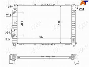 5 489 р. Радиатор SAT Chevrolet Aveo T250 седан рестайлинг (2006-2011)  с доставкой в г. Санкт‑Петербург. Увеличить фотографию 2