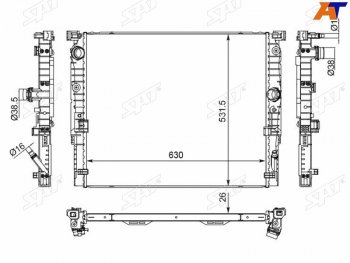 16 249 р. Радиатор охлаждающей жидкости SAT BMW 5 серия G30 дорестайлинг, седан (2016-2020)  с доставкой в г. Санкт‑Петербург. Увеличить фотографию 1