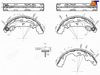 Колодки тормозные барабанные задние RH-LH SAT Suzuki Swift ZC дорестайлинг, хэтчбэк 5 дв. (2003-2008)