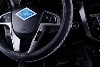 899 р. Оплетки на руль (37-39см BLW-025 кож/зам) Автопилот Hyundai i10 PA рестайлинг (2011-2013) (черный)  с доставкой в г. Санкт‑Петербург. Увеличить фотографию 3