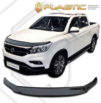 2 459 р. Дефлектор капота CA-Plastic  SSANGYONG Rexton Sports  Q200 (2018-2021) (classic черный, без надписи)  с доставкой в г. Санкт‑Петербург. Увеличить фотографию 1