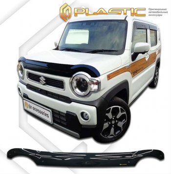 1 839 р. Дефлектор капота (Япония) CA-Plastic  Suzuki Hustler  MR52S, MR92S (2019-2024) (classic черный, без надписи)  с доставкой в г. Санкт‑Петербург. Увеличить фотографию 1