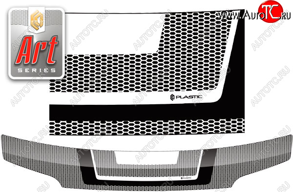 2 159 р. Дефлектор капота CA-Plastic  Daihatsu Coo (2005-2012) (серия ART белая)  с доставкой в г. Санкт‑Петербург