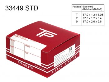 3 399 р. Кольца поршневые (комплект) STD 4G69 2,4 TPR Mitsubishi Outlander CU (2003-2009)  с доставкой в г. Санкт‑Петербург. Увеличить фотографию 2