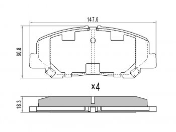 Колодки тормозные передние FR-FL SAT Toyota (Тойота) Alphard (Алфард)  H20 (2008-2011) H20 дорестайлинг