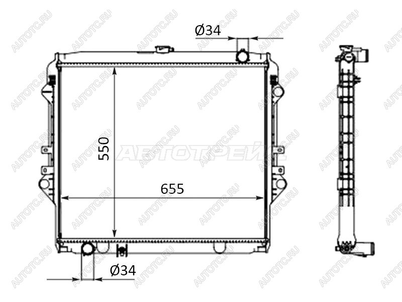 10 699 р. Радиатор SAT  Toyota Fortuner  AN160 - Hilux  AN120  с доставкой в г. Санкт‑Петербург