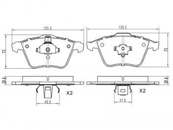 Колодки тормозные передние FL-FR SAT Ford Focus 2 универсал рестайлинг (2007-2011)