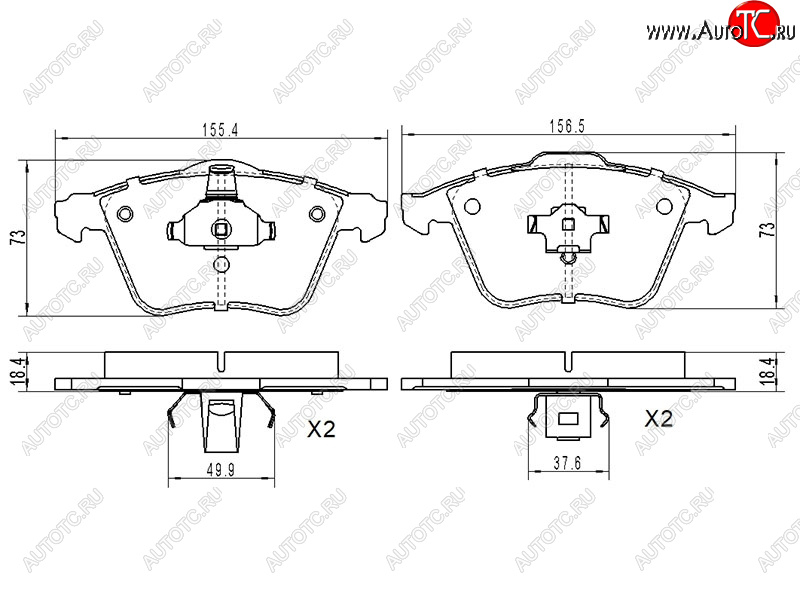 1 639 р. Колодки тормозные передние FL-FR SAT  Ford Focus (2), Mazda 3/Axela (BK,  BL)  с доставкой в г. Санкт‑Петербург