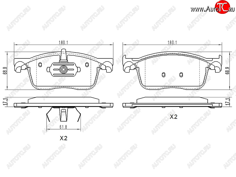 2 259 р. Колодки тормозные передние FL-FR SAT  CITROEN Jumpy (2016-2022), CITROEN SpaceTourer (2016-2022), Peugeot Expert (2016-2024), Peugeot Traveller (2016-2024)  с доставкой в г. Санкт‑Петербург