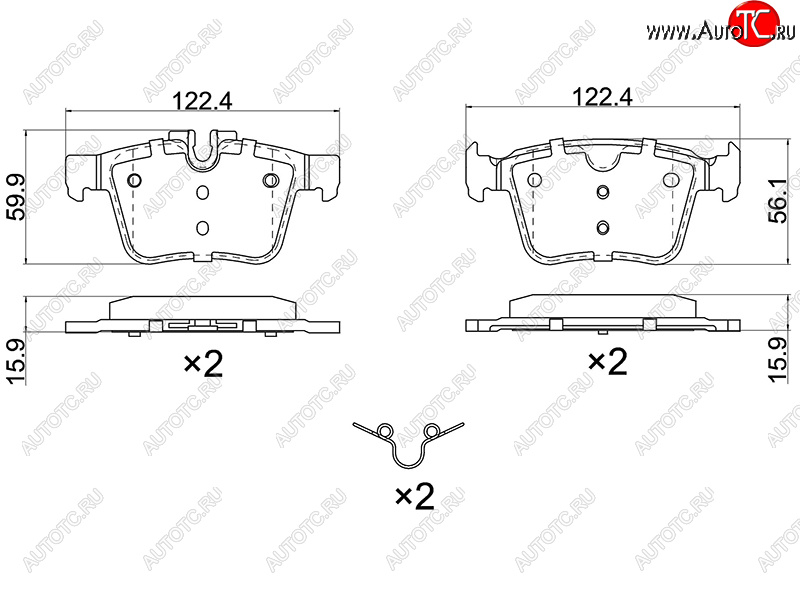 1 129 р. Колодки тормозные зад LH-RH SAT  Land Rover Range Rover Evoque ( 1 L538,  2 L551) (2011-2024), Volvo XC60 (2017-2022), Volvo XC90  L (2015-2024)  с доставкой в г. Санкт‑Петербург