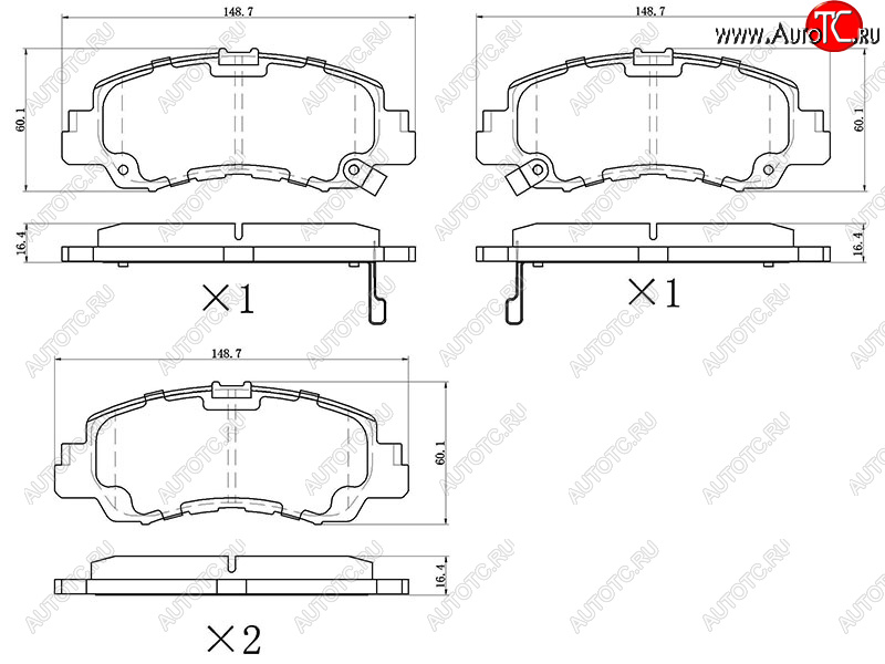 1 299 р. Колодки тормозные перед FR-FL SAT  Mitsubishi Eclipse Cross  GK (2017-2024)  с доставкой в г. Санкт‑Петербург