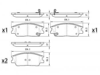 979 р. Колодки тормозные передние FR-FL SAT   Hyundai Creta  SU (2020-2022), KIA Soul  SK3 (2018-2022)  с доставкой в г. Санкт‑Петербург. Увеличить фотографию 1