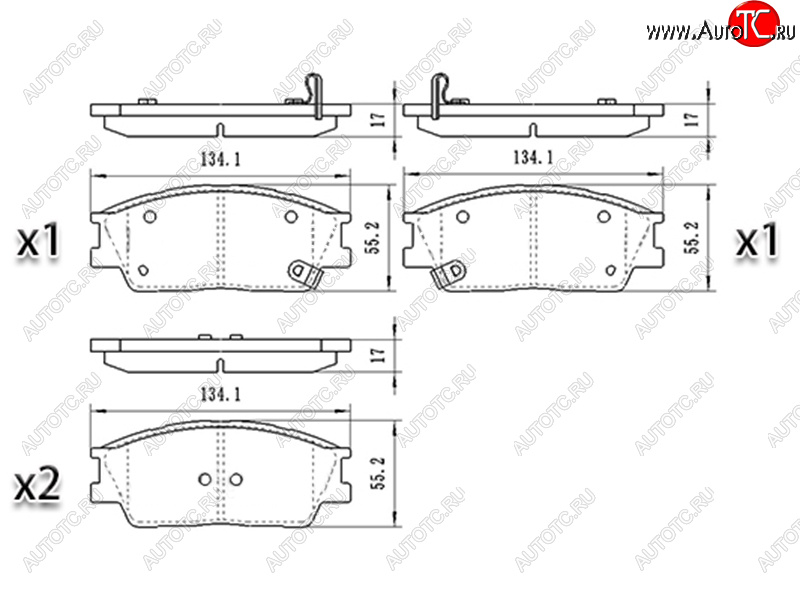 979 р. Колодки тормозные передние FR-FL SAT  Hyundai Creta SU (2020-2022)  с доставкой в г. Санкт‑Петербург