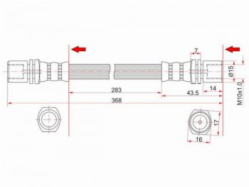 359 р. Шланг тормозной задний (Таиланд) LH=RH SAT  Toyota Camry ( V20,  V30) - Vista  седан  с доставкой в г. Санкт‑Петербург. Увеличить фотографию 1