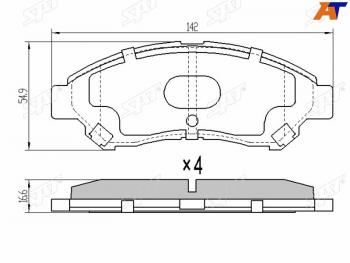 2 289 р. Колодки тормозные передние FR-FL SAT  Toyota Town Ace  s400 (2008-2020) дорестацлинг  с доставкой в г. Санкт‑Петербург. Увеличить фотографию 1