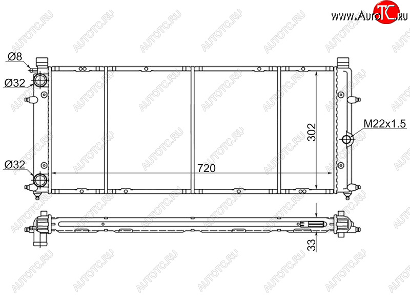 5 249 р. Радиатор охлаждающей жидкости SAT  Volkswagen Caravelle  T4 - Transporter  T4  с доставкой в г. Санкт‑Петербург