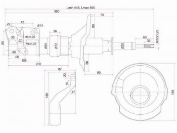 Стойка передняя RH SAT Honda Stream 1 RN1,RN3  дорестайлинг (2000-2004)  (болт D-14)