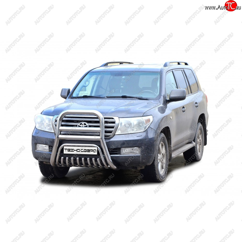 14 999 р. Передок крашенная d63.5, Техно Сфера Toyota Land Cruiser 200 дорестайлинг (2007-2012) (Черный матовый)  с доставкой в г. Санкт‑Петербург