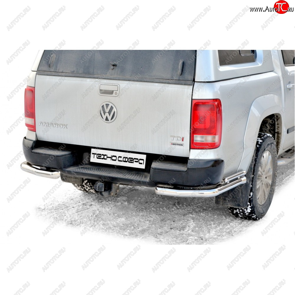 9 899 р. Защита заднего бампера d63.5 (уголки двойные), Техно Сфера  Volkswagen Amarok (2009-2022) дорестайлинг, рестайлинг  с доставкой в г. Санкт‑Петербург