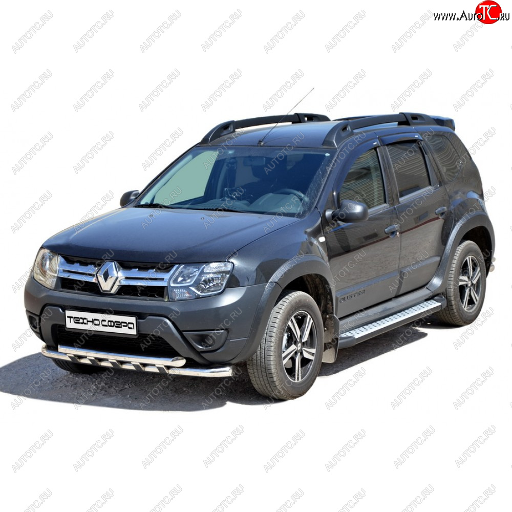 24 999 р. Защита переда труба двойна нержавейка d63.5, Техно Сфера  Renault Duster ( HS,  HM) (2010-2024) дорестайлинг, рестайлинг (Нержавейка)  с доставкой в г. Санкт‑Петербург