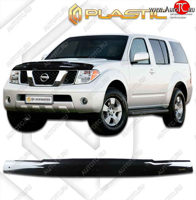 1 839 р. Дефлектор капота CA-Plastic  Nissan Terrano2  R20 (1999-2006) 2-ой рестайлинг (Classic черный)  с доставкой в г. Санкт‑Петербург