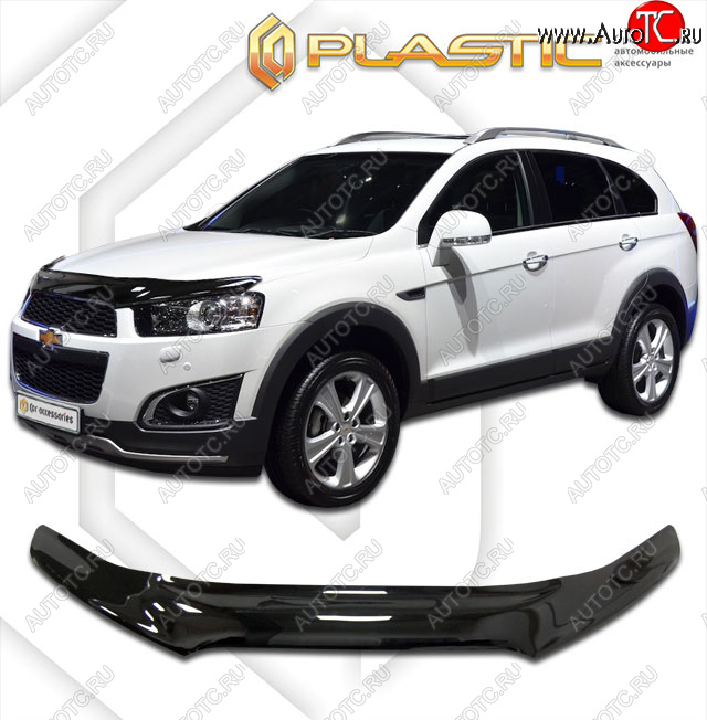 2 079 р. Дефлектор капота (exclusive) CA-Plastic Chevrolet Captiva 1-ый рестайлинг (2011-2013) (Classic черный)  с доставкой в г. Санкт‑Петербург