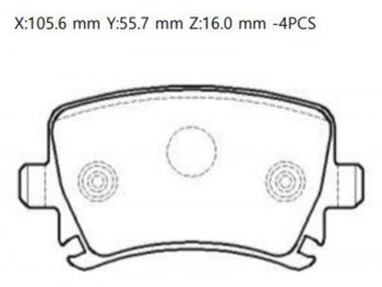 2 399 р. Колодки тормозные зад LH-RH SAT  Haval F7, F7x, Skoda Octavia (A5), Superb (B6 (3T),  B6 (3T5),  (B6) 3T), Yeti  с доставкой в г. Санкт‑Петербург. Увеличить фотографию 1