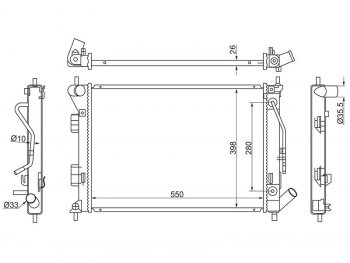 Радиатор охлаждающей жидкости SAT Hyundai Creta (GS), Elantra (MD), I30 (2 GD), KIA Ceed (2 JD), Soul (AM)