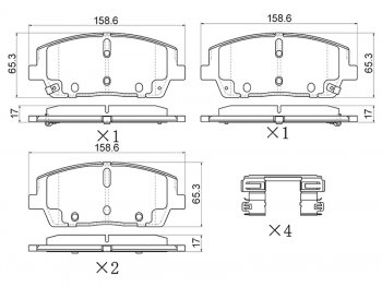 1 969 р. Колодки тормозные передние FR-FL SAT   Hyundai Palisade  LX2 (2018-2022), Hyundai Santa Fe  TM (2018-2022), KIA Sorento ( UM/Prime,  MQ4) (2014-2022)  с доставкой в г. Санкт‑Петербург. Увеличить фотографию 1