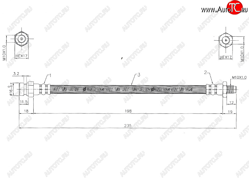 759 р. Шланг тормозной задний LH=RH SAT  Mitsubishi Lancer  9 - Outlander  CU  с доставкой в г. Санкт‑Петербург