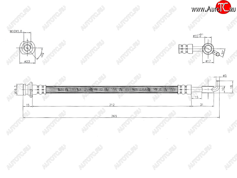 559 р. Шланг тормозной задний RH SAT Nissan Qashqai 1 J10 рестайлинг (2010-2013)  с доставкой в г. Санкт‑Петербург