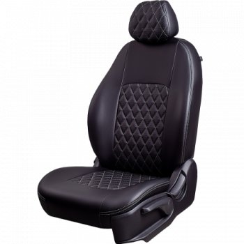 Комплект чехлов для сидений (РЗС 60/40 3Г экокожа), ТУРИН РОМБ Lord Autofashion Chevrolet (Шевролет) Aveo (Авео)  T250 (2006-2011) T250 седан рестайлинг