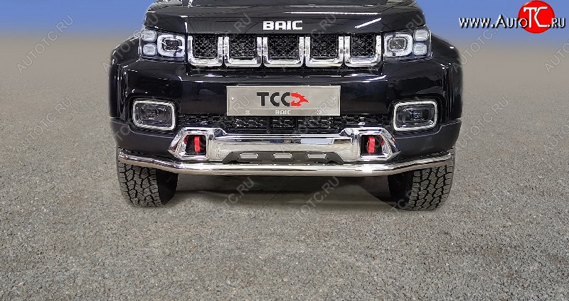 25 549 р. Защита переднего бампера нижняя d60,3 мм ТСС Тюнинг BAIC BJ40 (2022-2024) (нержавейка)  с доставкой в г. Санкт‑Петербург