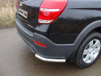 8 749 р. Защита задняя (уголки, нержавейка 60,3 мм) ТСС Тюнинг  Chevrolet Captiva (2013-2016) 2-ой рестайлинг  с доставкой в г. Санкт‑Петербург. Увеличить фотографию 1