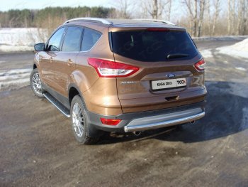 Защита задняя (центральная, нержавейка d75*42 мм) ТСС Тюнинг Ford (Форд) Kuga (Куга)  2 (2013-2016) 2 дорестайлинг  (центральная)