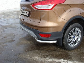 10 949 р. Защита задняя (уголки, нержавейка 60,3 мм) ТСС Тюнинг  Ford Kuga  2 (2013-2016) дорестайлинг  с доставкой в г. Санкт‑Петербург. Увеличить фотографию 1