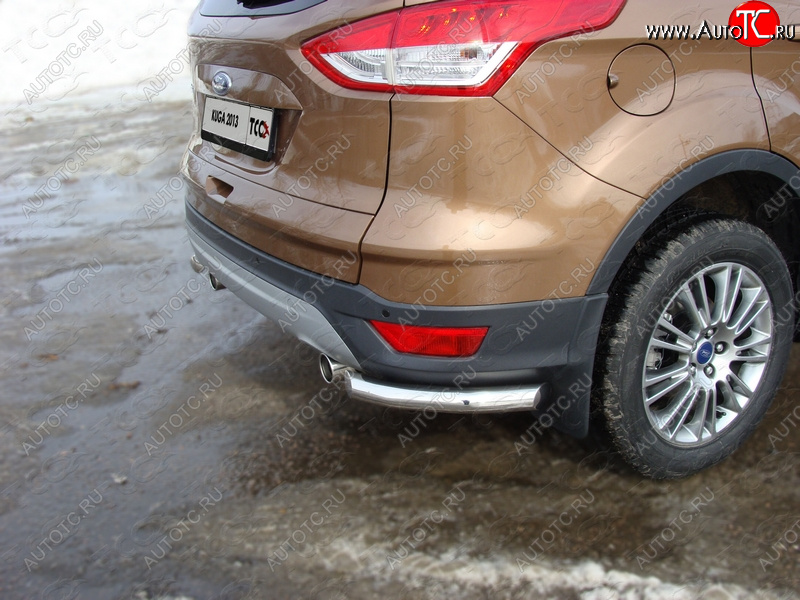 10 949 р. Защита задняя (уголки, нержавейка 60,3 мм) ТСС Тюнинг  Ford Kuga  2 (2013-2016) дорестайлинг  с доставкой в г. Санкт‑Петербург