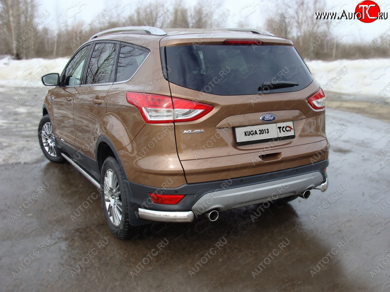 12 999 р. Защита задняя уголки овальные 75х42 мм, ТСС Тюнинг  Ford Kuga  2 (2013-2016) дорестайлинг  с доставкой в г. Санкт‑Петербург