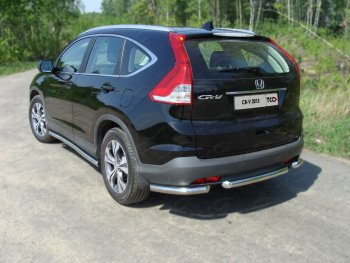 8 749 р. Защита задняя (центральная нержавейка 60,3 мм) ТСС Тюнинг  Honda CR-V  RM1,RM3,RM4 (2012-2015) дорестайлинг  с доставкой в г. Санкт‑Петербург. Увеличить фотографию 1