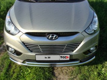 Защита переднего бампера нижняя d50,8*50,8 мм ТСС Тюнинг Hyundai (Хюндаи) IX35 (ИX35)  1 LM (2009-2013) 1 LM дорестайлинг  (нержавейка)