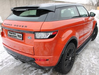 21 349 р. Пороги алюминиевые с пластиковой накладкой ТСС Тюнинг  Land Rover Range Rover Evoque  1 L538 (2015-2018) рестайлинг 3 дв. (карбон серые)  с доставкой в г. Санкт‑Петербург. Увеличить фотографию 1