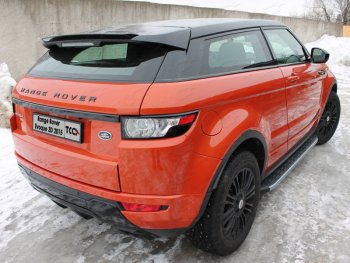 21 349 р. Пороги алюминиевые с пластиковой накладкой, ТСС Тюнинг  Land Rover Range Rover Evoque  1 L538 (2015-2018) рестайлинг 3 дв. (карбон серебро )  с доставкой в г. Санкт‑Петербург. Увеличить фотографию 1