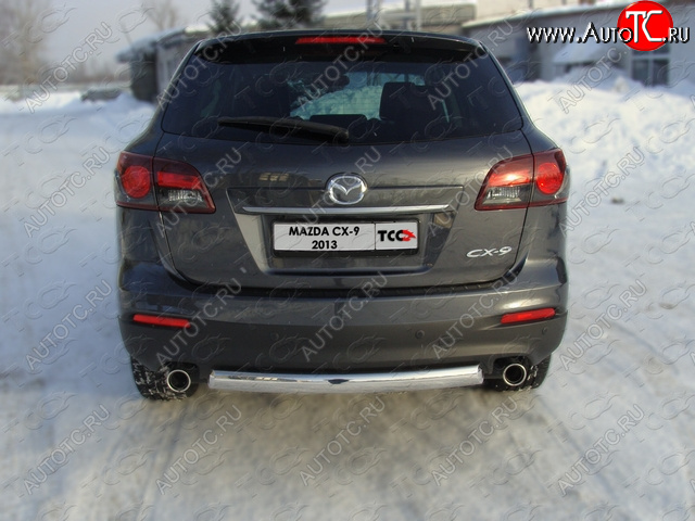 13 999 р. Защита задняя овальная 75х42 мм, ТСС Тюнинг  Mazda CX-9 ( TB,  TC) (2012-2024) 2-ой рестайлинг, дорестайлинг  с доставкой в г. Санкт‑Петербург