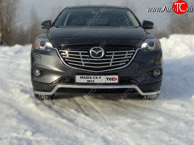 13 999 р. Защита переднего бампера нижняя d42,4 мм ТСС Тюнинг Mazda CX-9 TB 2-ой рестайлинг (2012-2015) (нержавейка)  с доставкой в г. Санкт‑Петербург