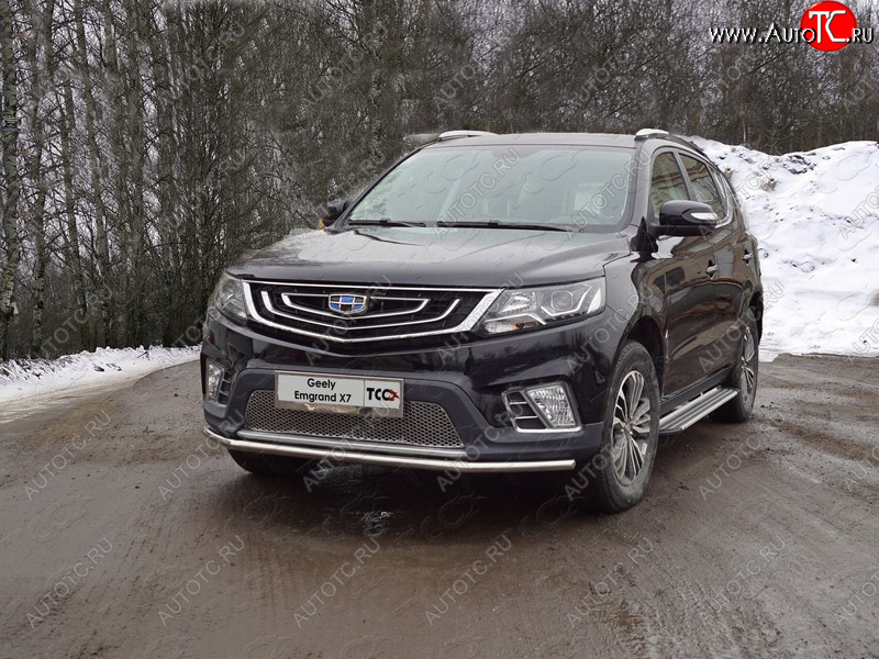 4 999 р. Рамка гос. номера ТСС Тюнинг  Geely Emgrand X7 (2019-2024) (нержавейка)  с доставкой в г. Санкт‑Петербург